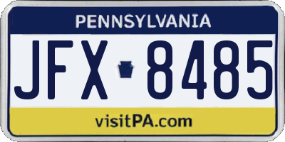 PA license plate JFX8485