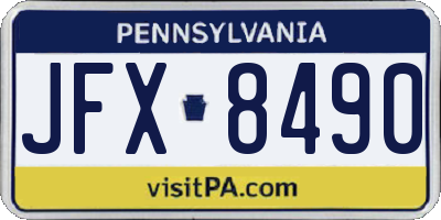 PA license plate JFX8490