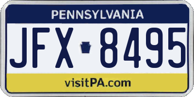 PA license plate JFX8495