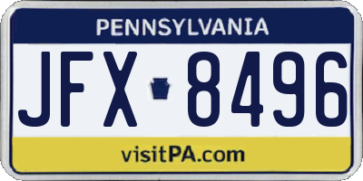 PA license plate JFX8496