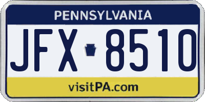 PA license plate JFX8510