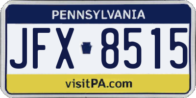PA license plate JFX8515