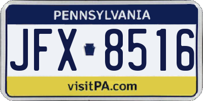 PA license plate JFX8516