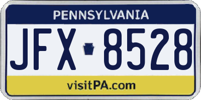 PA license plate JFX8528