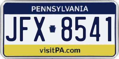 PA license plate JFX8541