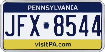 PA license plate JFX8544