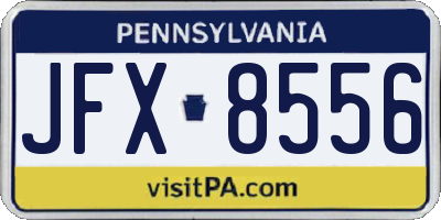 PA license plate JFX8556