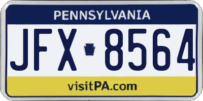 PA license plate JFX8564