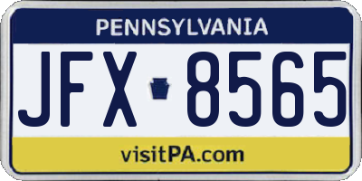 PA license plate JFX8565