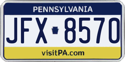 PA license plate JFX8570
