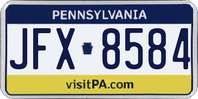PA license plate JFX8584