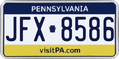 PA license plate JFX8586