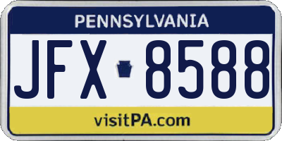 PA license plate JFX8588
