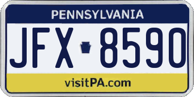 PA license plate JFX8590