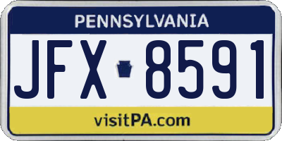 PA license plate JFX8591