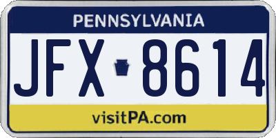 PA license plate JFX8614