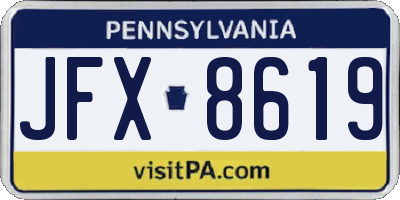 PA license plate JFX8619