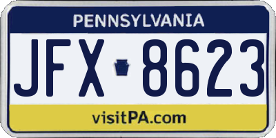 PA license plate JFX8623