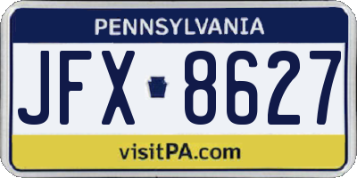 PA license plate JFX8627