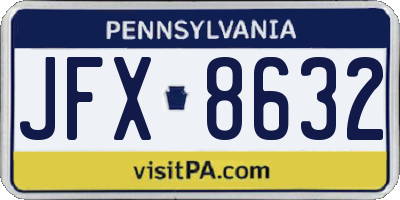 PA license plate JFX8632