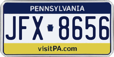 PA license plate JFX8656