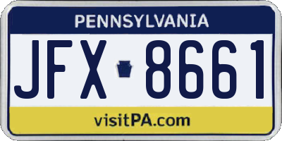 PA license plate JFX8661