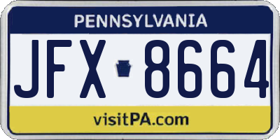 PA license plate JFX8664