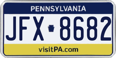 PA license plate JFX8682