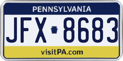 PA license plate JFX8683