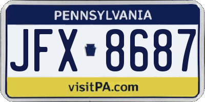 PA license plate JFX8687