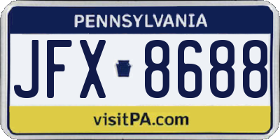 PA license plate JFX8688