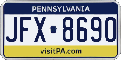 PA license plate JFX8690