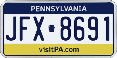 PA license plate JFX8691