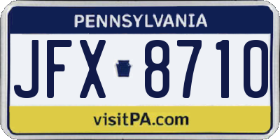 PA license plate JFX8710