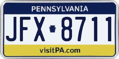 PA license plate JFX8711