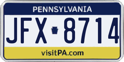PA license plate JFX8714