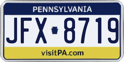 PA license plate JFX8719