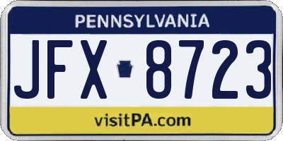 PA license plate JFX8723