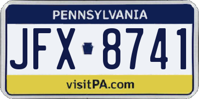 PA license plate JFX8741