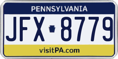 PA license plate JFX8779