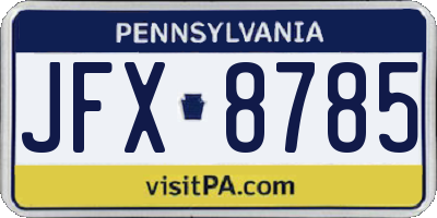 PA license plate JFX8785