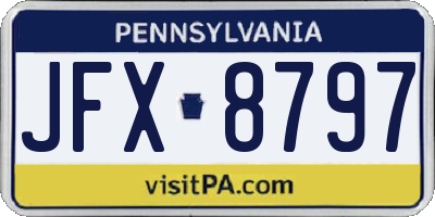 PA license plate JFX8797
