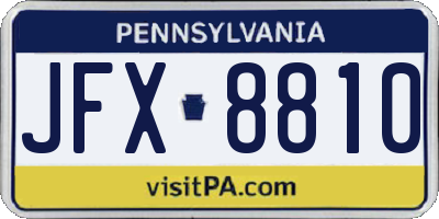 PA license plate JFX8810