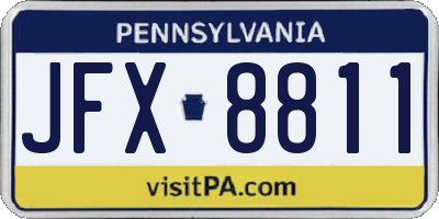 PA license plate JFX8811