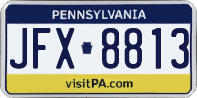 PA license plate JFX8813