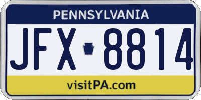 PA license plate JFX8814
