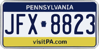 PA license plate JFX8823