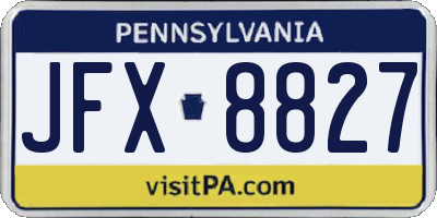 PA license plate JFX8827