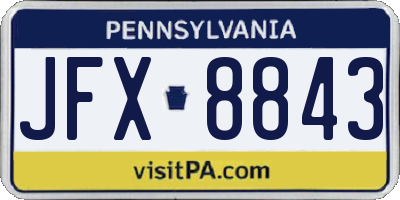 PA license plate JFX8843