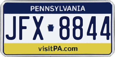 PA license plate JFX8844